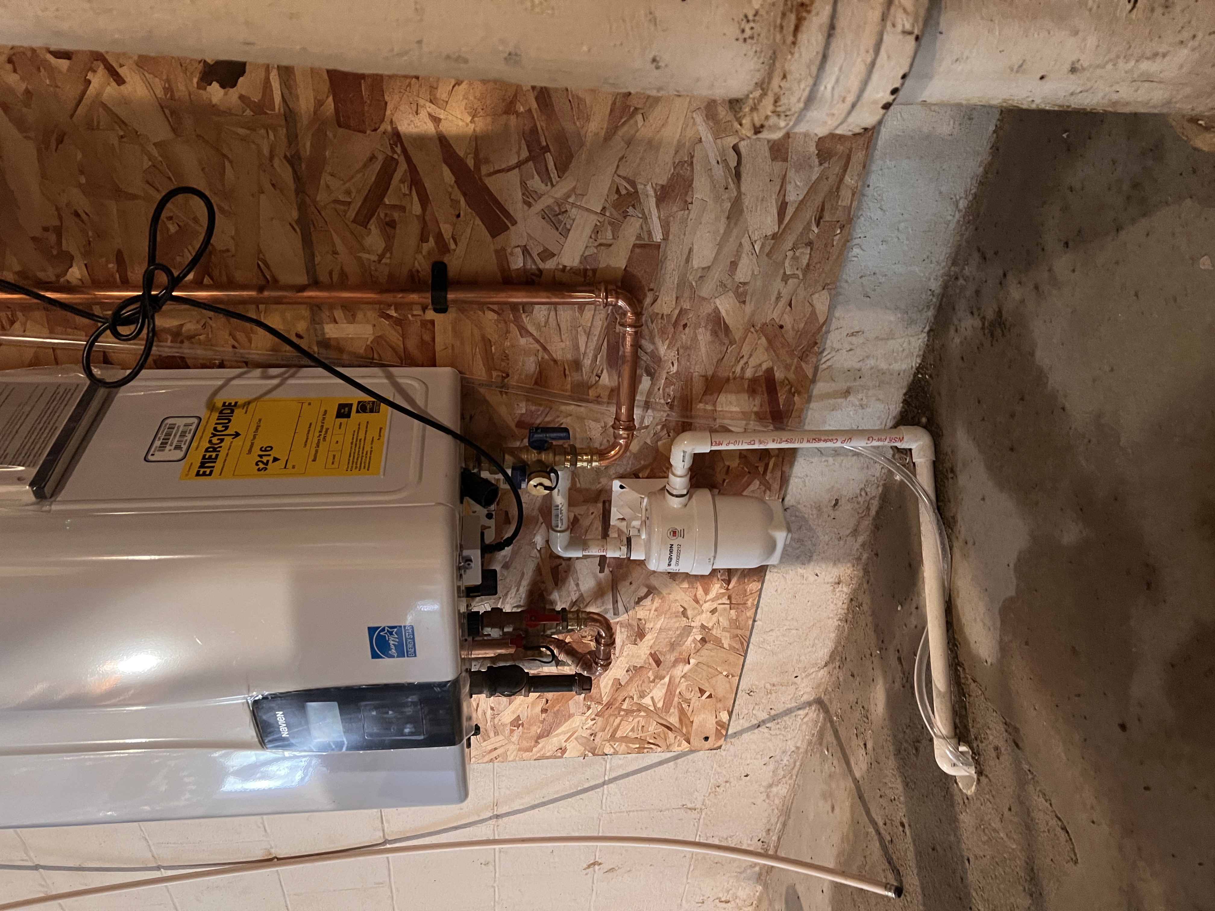 Tankless water heater Navien installation by Ward and Sons Plumbing